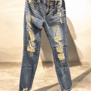 BKE Distressed Blue Skinny Jeans